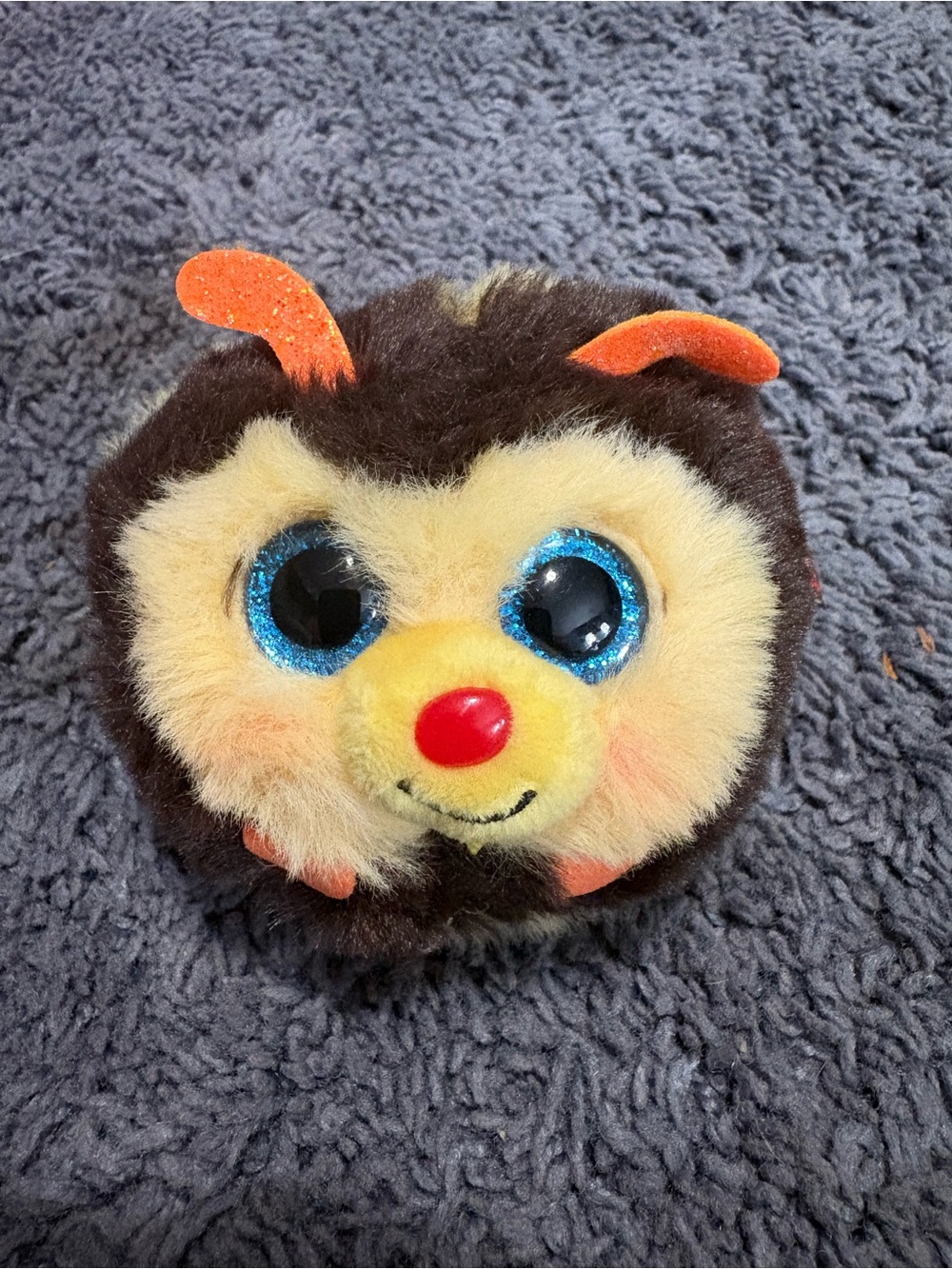 NWT Ty Beanie Balls brown and orange bumblebee whose name is: Zinger